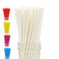 Oro Tree 200-Pack Biodegradable Paper Straws - Solid Color Drinking Straws - Bulk Paper Straws for Juices, Shakes, Smoothies, Party Supplies, Decorations, Birthday, Baby Shower, Eco-Friendly (White)