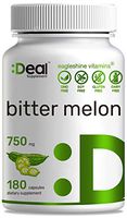 Deal Supplement Bitter Melon 750mg, 180 Capsules, Balanced Blood Sugar Level Support, Non-GMO, Made in USA (180 Caps)