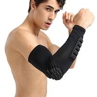 Joyeer Basketball Elbow Lengthen Anti-Collision Sports Brace Breathable Arm Support 1pc, Black, XL