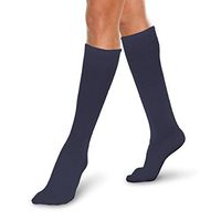 Core-Spun 10-15mmHg Medical Light Graduated Knee High Compression Socks (Medium, Navy)
