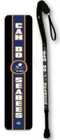 Walking Cane Foam Handle Offset US Navy Sea Bees Military Veteran Adjustable Aluminum Men or Women