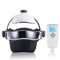 DONGBALA Electric Head Massage Helmet, Eye Massage Neck Massage for Stress & Headache Relief Works As A Migraine Therapy to Help The Brain Relax Scalp & Eye Massager White