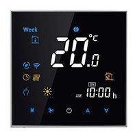 Medical Temperature Thermometers Electronically Heated LCD Digital Room Temperature Controller with Sensor, Clock/Temperature/Humidity/Time/Week/Heat Thermometers (Color : Black)