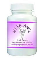 Just Relax. All Natural Anti-Anxiety, Stress Relief and Sleep Aid. Plant-Based, Vegan/ 120 Vegetarian Capsules.