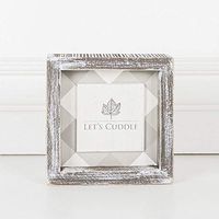 5" X 5" X 1.5" Wood Framed Sign (Let's Cuddle), Gray/White – 60153