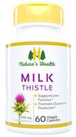 Milk Thistle Seed Standardized Extract, 80% Silymarin, Liver Cleanse & Detox Supplement, Naturally Promotes Glutathione Production, Silybum Marianum, 550 Mg, 60 Veggie Capsules, Nature's Health