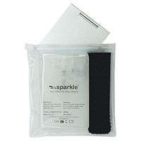 Deluxe Glasses Cleaning Kit - Microfiber Cloth, Cleansing Spray Solution, Pocket Mirror and Reusable Pouch - Classic Black 4 Piece Eye-Wear and Camera Lens Care Set by OptiPlix