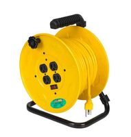 Alert Stamping 7080M Professional Multi-Outlet Manual Wind-Up Reel w/Circuit Breaker