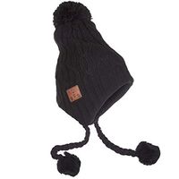 Accessory Innovations Bluetooth Wireless Knit Beanie with Built-in Stereo Speakers and Microphone (Black Laplander)
