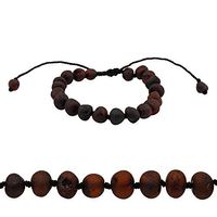 Amberalia Adjustable Knotted Baltic Amber Bracelet, Helps in Pain Relief - Boost Immune System - ONE Size FITS Most - Raw Cherry -S