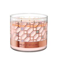 Bath & Body Works White Barn Peach Bellini 3 Wick Scented Candle with Essential Oils 14.5 oz / 411 g
