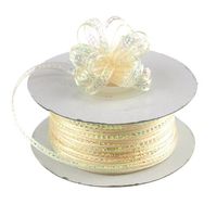 Ben Collection 1/8" X 50 Yards Iridescent Pull String Bows Ribbon (Ivory)