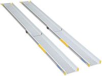 Ruedamann 7' Portable Aluminum Wheelchair Ramp,Telescoping Adjustable Non-Skid Ramp for Wheelchairs,Stairs,Vans, Steps, Holds Up to 600lbs(MR107-7)