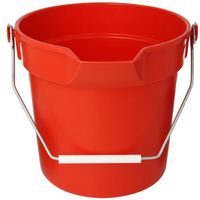 Impact 5510R High Density Polypropylene Deluxe Heavy-Duty Bucket, 10 qt Capacity, 10-1/4" Length x 10-5/8" Height, Red (Case of 12)