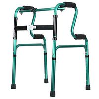 JAD@ Lightweight Adjustable Folding Walker for Adults with Easy Two Button Release, Standard, Adult (Color : Green)