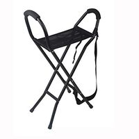Xqr Cane Seat Four Leg Cane Folding Cane Chair Stool Aluminum Rattan Travel Help Old Man