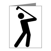 Note Card Golf Stroke Swing Traffic Symbol