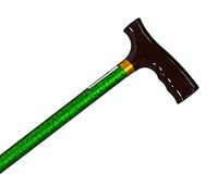 Straight Adjustable Aluminum Cane With Fritz Handle - Green Marble
