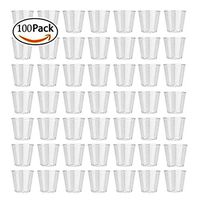 Drinking Tumbler - 50 100pcs 1 Oz Clear Hard Plastic Disposable Cups Party Shot Glasses Jelly Mug One Time Use Tumblers - Drinking Cooler Party Sign Dispenser Drink Lights Table Decorations Favo