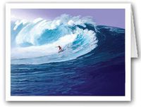 Surfing The Big Wave Thank You Note Card - 10 Boxed Cards & Envelopes