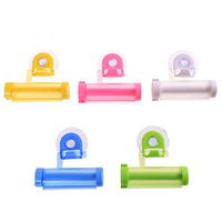 VEIREN 5 Pieces Rolling Toothpaste Squeezer Tube Dispenser Suction Cup Hanging Reusable Health Household Extruser, Muticolor
