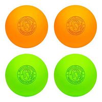 Signature Lacrosse Ball Set - Massage Balls, Myofascial Release Tools, Back Roller, Muscle Knot Remover, Firm Rubber -Scientifically Designed for Durability (Orange/Green, 2 Balls)