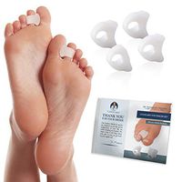 Dr. Frederick's Original Toe Spacers for Bunions - 4 Pieces - Temporary Bunion Corrector - Soft Gel Bunion Splint Toe Separators - Fast Bunion Relief - Wear with Shoes - Women & Men