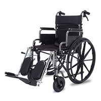 WenFei shop Lightweight Folding Wheelchair Wide Seat 18" with Handbrakes, Stainless Steel Frame Padded Seat and Detachable Elevating Leg Rest Fast Flip