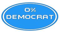 0% Democrat - Vinyl Decal Sticker | Multiple Colors | 5.5" W X 2.7" H | Blue HGC1473