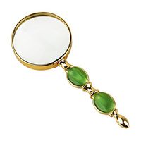 6X Magnifying Glass Lens Green Jade - Like Handheld 60mm/2.4" Diameter Distortion Free Magnifier Jewelry Loupe for Reading Low Vision