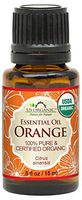 US Organic 100% Pure Sweet Orange Essential Oil - USDA Certified Organic - 15 ml - w/Improved caps and droppers (More Size Variations Available)