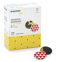 MCK48322000 - Mckesson Brand Adhesive Spot Bandage McKesson Kids 1 Inch Diameter Plastic Round Assorted Print Sterile
