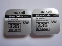 2 x MAXELL SR512SW 335 D335 V335 1.55v Silver Oxide Button Cell Watch Battery - Official Genuine Maxell