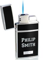 Personalized Caseti Troy Single Torch Flame Cigar Lighter with Free Laser Engraving