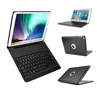 iPad Keyboard Case for 2018 iPad (6th Gen), 2017 iPad (5th Gen), iPad Pro 9.7, iPad Air 2, Air 1, Businda Hard Shell Case with 7 Colors Back-lit Wireless Bluetooth Keyboard Cover,Black
