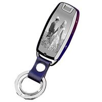 Customize Picture LighteUSB Electronic Arc Lighter Mini Keychain Flashlight Daddy's Gift (Black, 4.33IN*1.18IN*0.51IN)