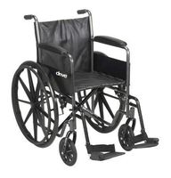 McKesson Standard Wheelchair with Swing Away Footrests and Fixed Arms - w/ Swing-Away Elevating Footrests, 1 Each / Each - 64184201
