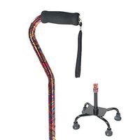 Small Base Quad Cane - Paisley - 300 lb Weight Capacity - Height Adjustable 30" - 39" inches -4 Point Base - Maximum Stability