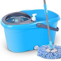 360° Floor Magic Spin Mop Bucket and Microfiber Rotating Dry Heads with 2 Heads Microfibre Mop and Bucket with Power Spin-Professional Microfiber Mop for Hardwood, Laminate,Tile Floor Cleaning