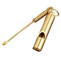 Brass Ear Pick Spoon Ear Wax Removal Tool Earpicks and Whistle Key Chain