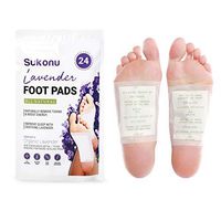 Sukonu Organic Bamboo Vinegar Natural Lavender Foot Pads with Premium Aroma - Soothing Adhesive Feet Patches (24 Units)
