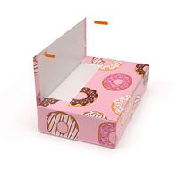 Cloaked Box - Easy Gift Wrapping Kit Includes Peel & Stick Wrapping Paper, Box, Tissues, Ribbon, and Card - Donuts Go Nuts, Medium (14 x 10 x 3 inches)