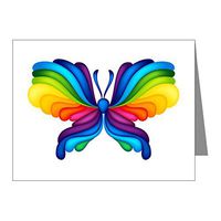 Note Cards (10 Pack) Rainbow Butterfly