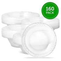 Plasticpro 12 ounce Premium Heavy Weight Crystal Clear Disposable Plastic Party Soup Bowls Pack of 160