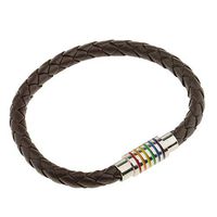 Handmade PU Leather Braided Gay Pride Bracelet Weave LGBT Rainbow Bangle Trendy Bracelets Fashion Charms Accesories Jewerly Best Accessory Accessories