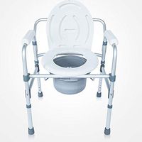 Lncpda Folding Bedside Commode Medical Toilet Chair Bariatric Toilet Seat Lightweight, Sturdy, Simple,Porta Potty for Adults - Portable Toilet for Camping,A