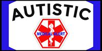 Autistic Medical Alert Soft Fabric Stickers Reusable Set of 18