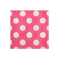 Unique Pink with White Polka Dots Beverage Napkins
