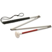 Ambutech Alum 4-Sec Folding Cane-Jumbo Roller-52in