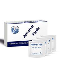 100 Pcs Alcohol Prep Pads,75% Alcohol Pads Wipes, 6X6cm Individually Wrapped Swabs(Easy to Carry）for Glasses, Beauty Tools, Kitchens, Bathrooms, Computers, Cell Phones Cleaning-100PCS/Pack